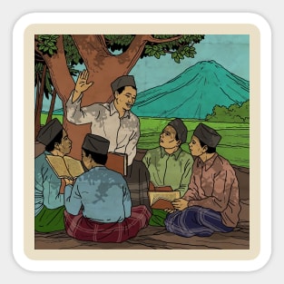 Five Men Talking Under a Shade Tree Sticker